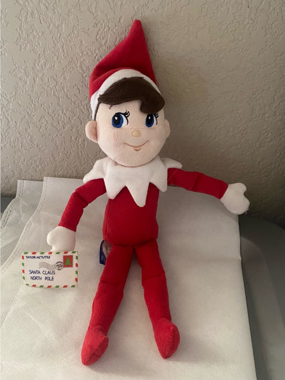 Vintage Plush Elf On the Shelf Doll Red outfit Letter To Santa Christmas 2005
